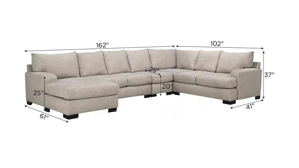 Cooper 5-pc. Sectional Dimensions
