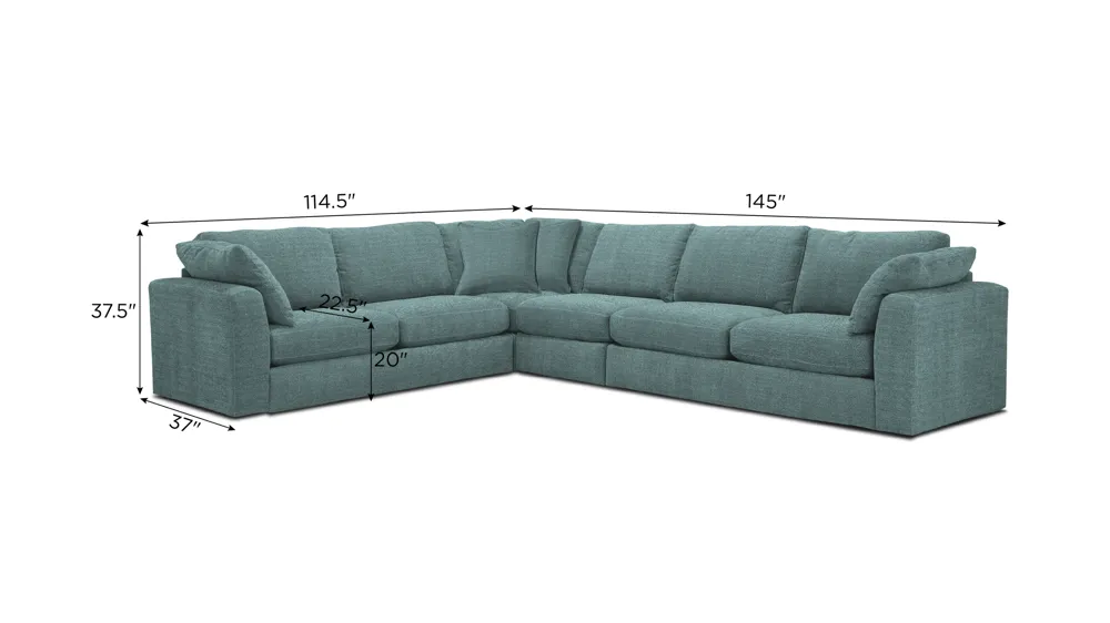 Nappily 4-pc. Sectional Dimensions