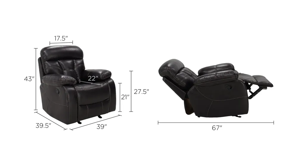 Garrett Glider Recliner Dimensions