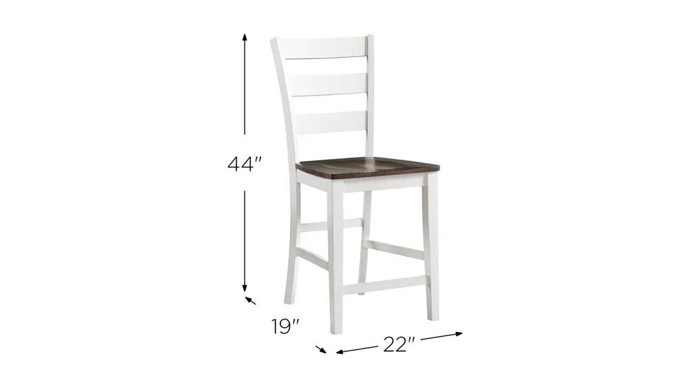 Kona Ladder Back Counter Stool -Set of 2 Dimensions