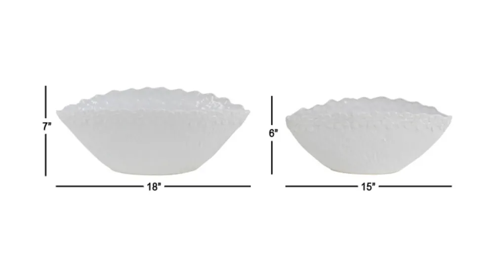 Ivy Collection White Porcelain Planter Set of 2 Dimensions