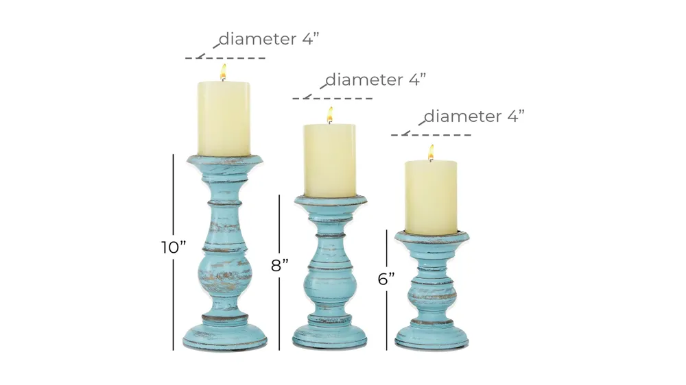 Ivy Collection Apenimon Candle Holders Set of 3 Dimensions