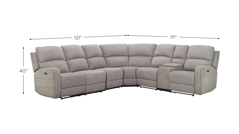 Everitt Chenille 4-pc. Power Sectional Dimensions