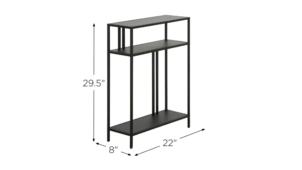 Lee 22" Console Table with Metal Shelves Dimensions