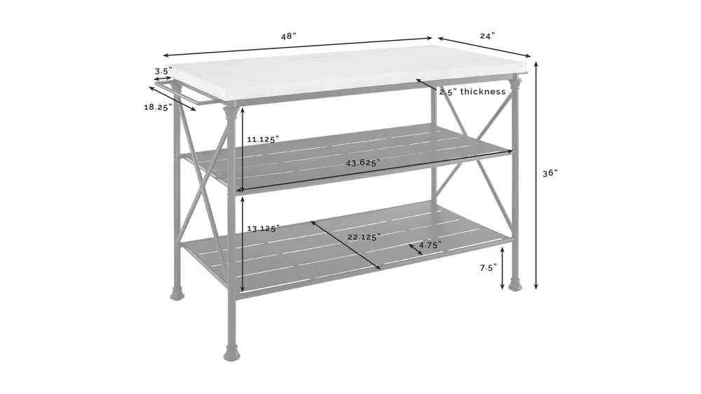 Madeleine Kitchen Island Dimensions