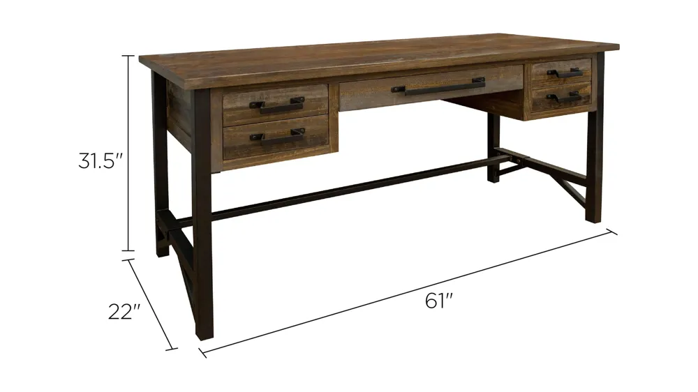 Loft Brown Writing Desk Dimensions