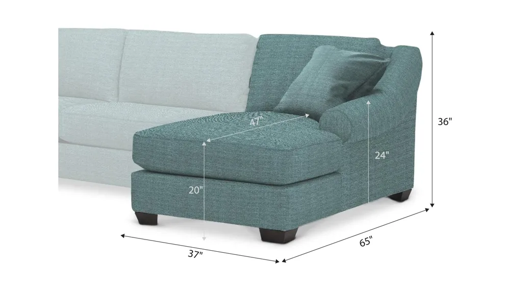 Thatcher Right Arm Facing Chaise Dimensions
