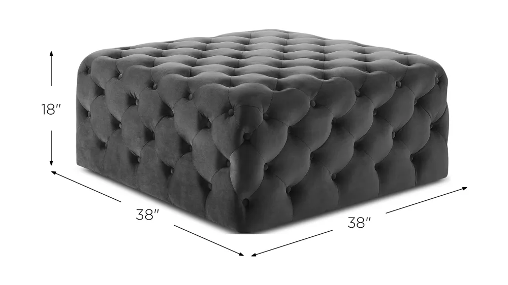 Belham Square Tufted Ottoman Dimensions