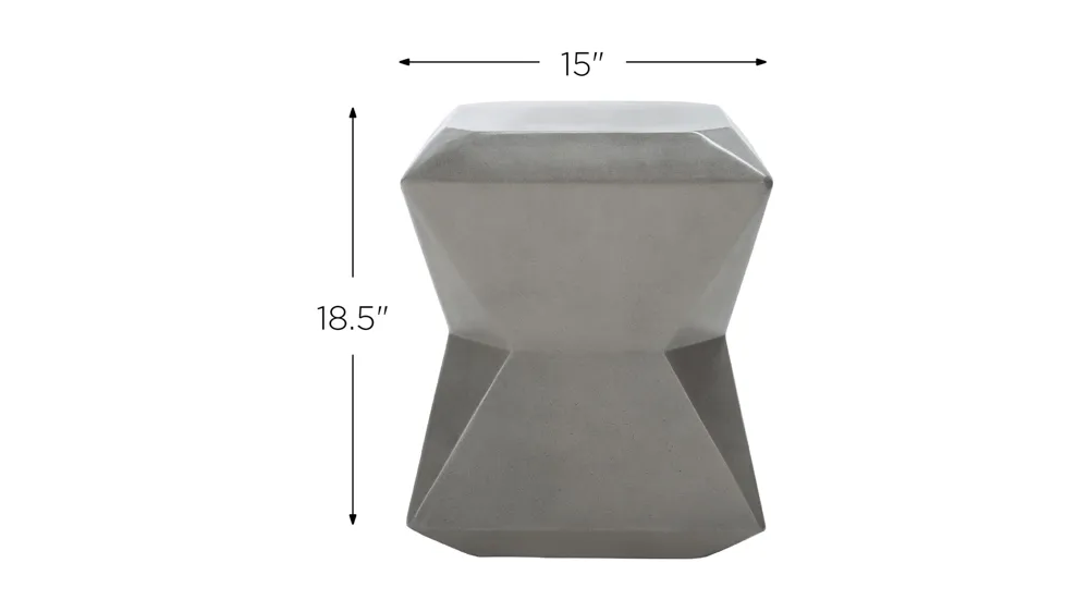 Lodi Outdoor Concrete Accent Stool Dimensions