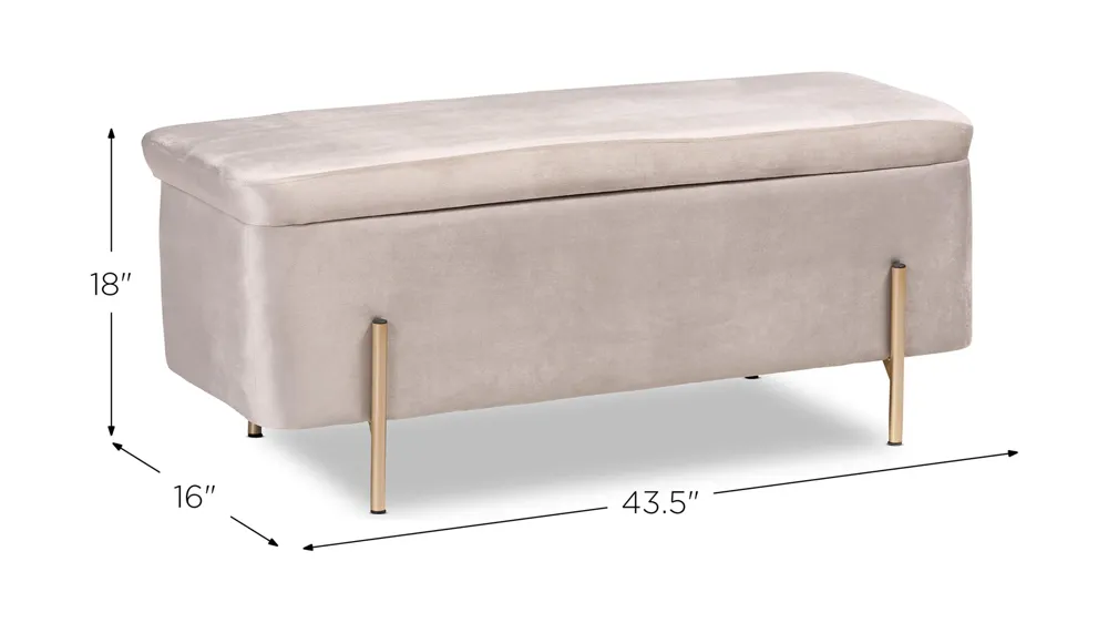 Rockwell Upholstered Storage Bench Dimensions