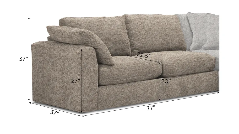 Nappily Left Arm Facing Loveseat Dimensions