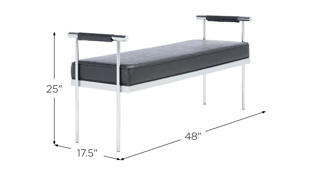 Pim Long Rectangle Bench with Arms Dimensions