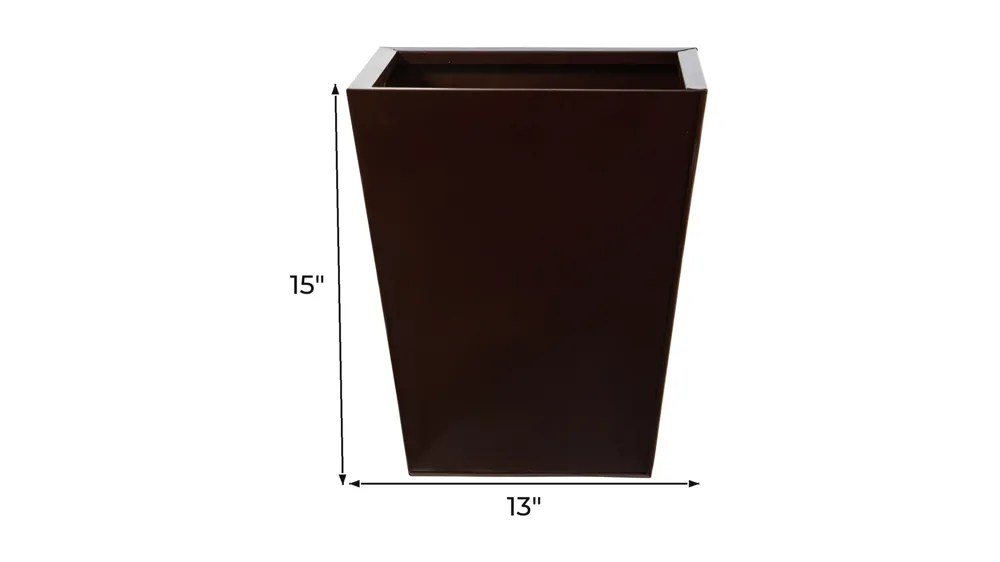 15" Classic Square Metal Planter Dimensions