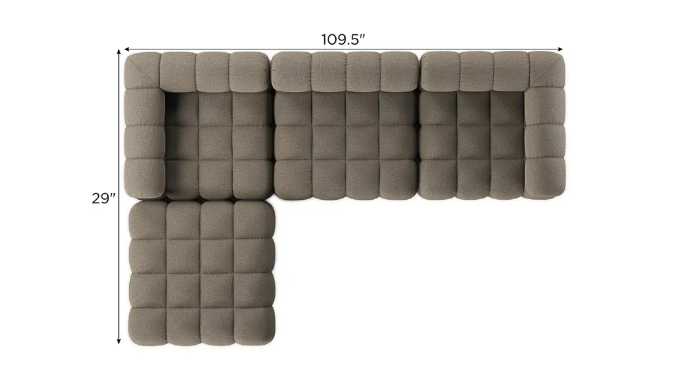 Roma Outdoor Sectional W/ Ottoman 4-pc. Dimensions