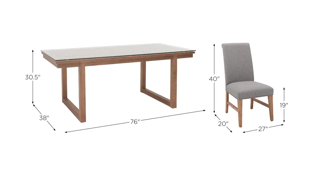 Augustine 5-pc. Dining Set Dimensions