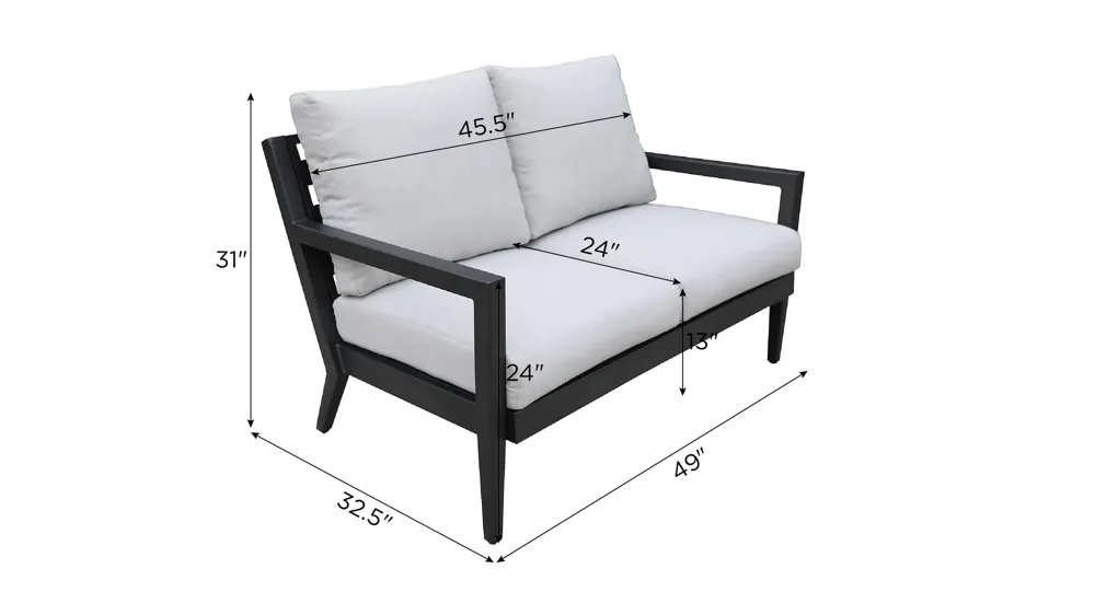 Crescent Bay Outdoor Loveseat Dimensions