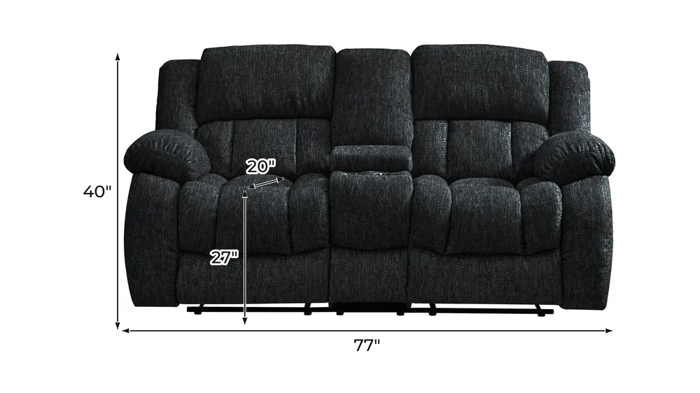 Monterey Console Reclining Loveseat Dimensions