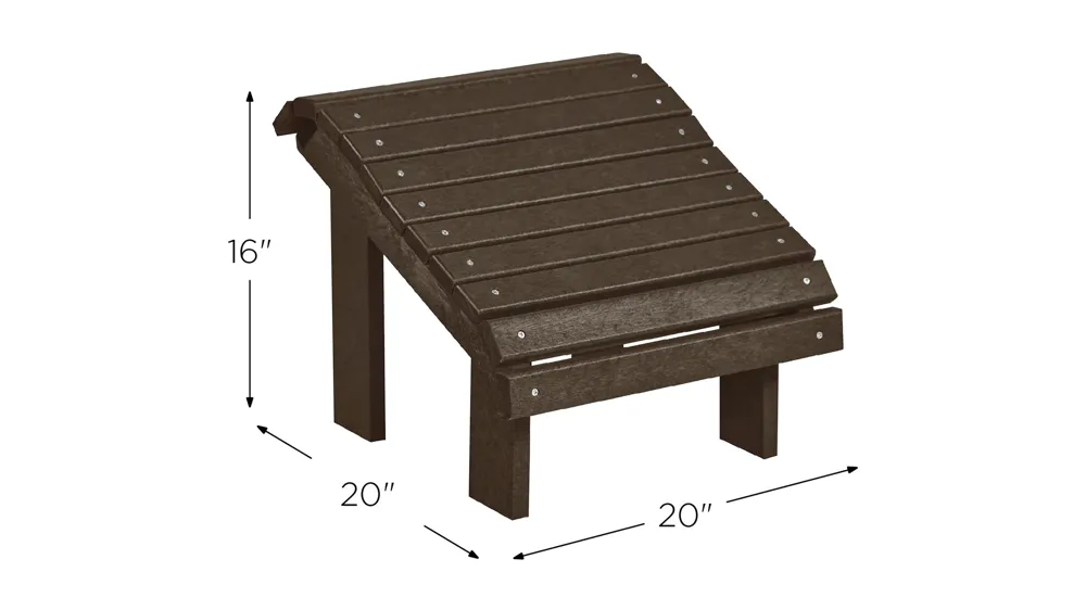 Generation Recycled Outdoor Premium Adirondack Footstool Dimensions