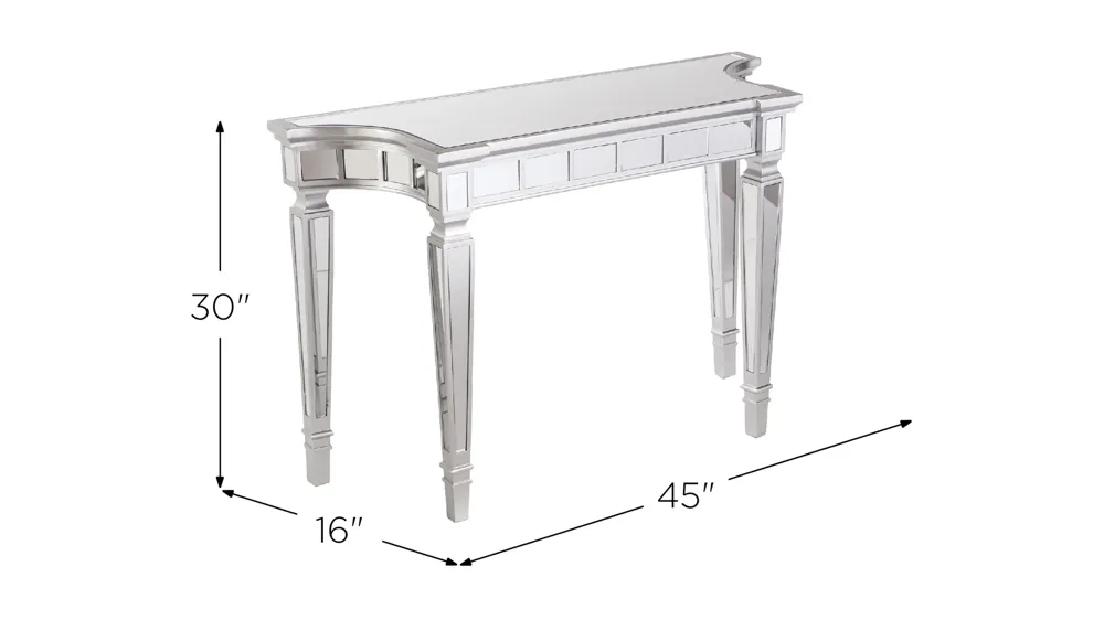Fareham Mirrored Console Table Dimensions