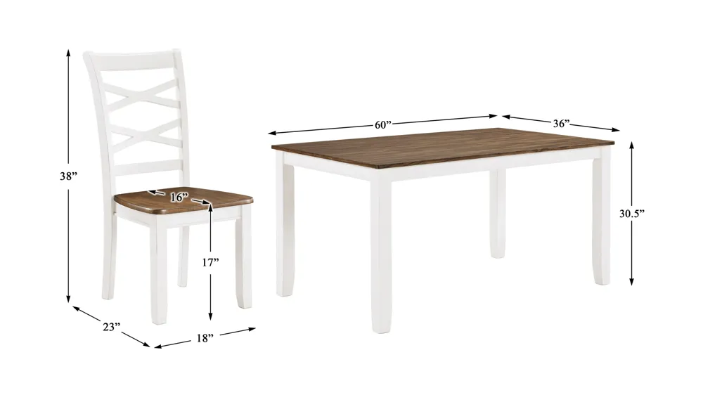 Breaux 7-pc. Dining Set Dimensions