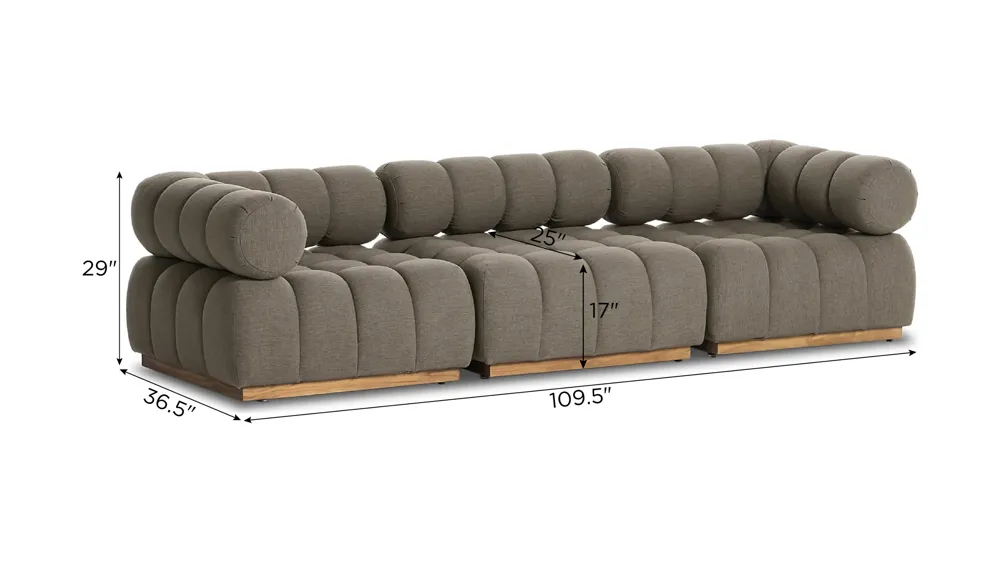 Roma Outdoor Sectional 3-pc. Dimensions