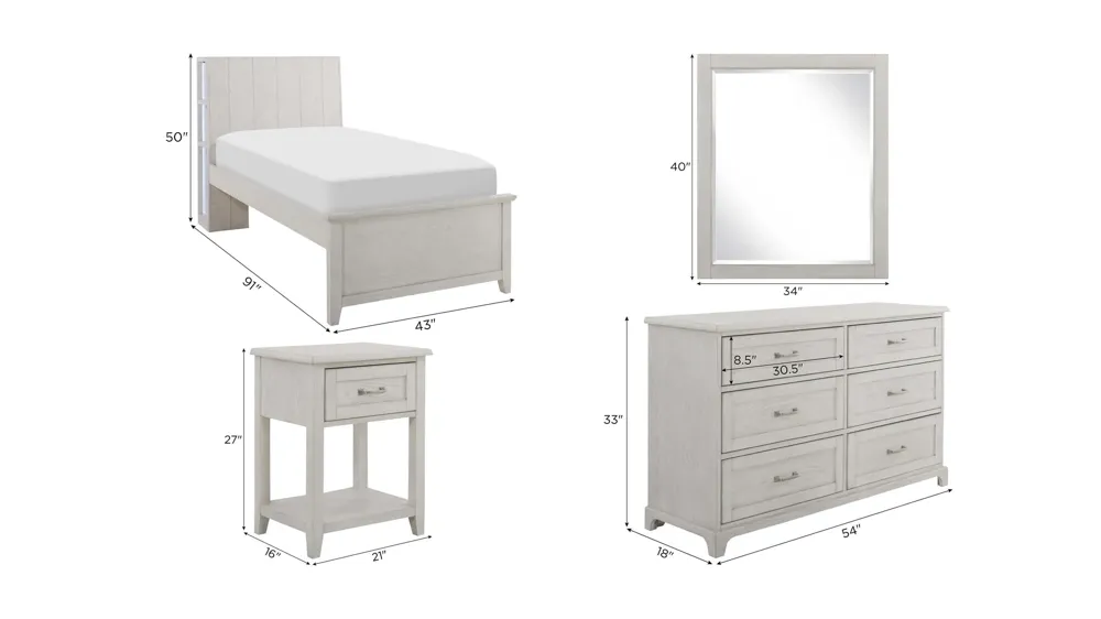 Lennox 4-pc. Bedroom Set Dimensions