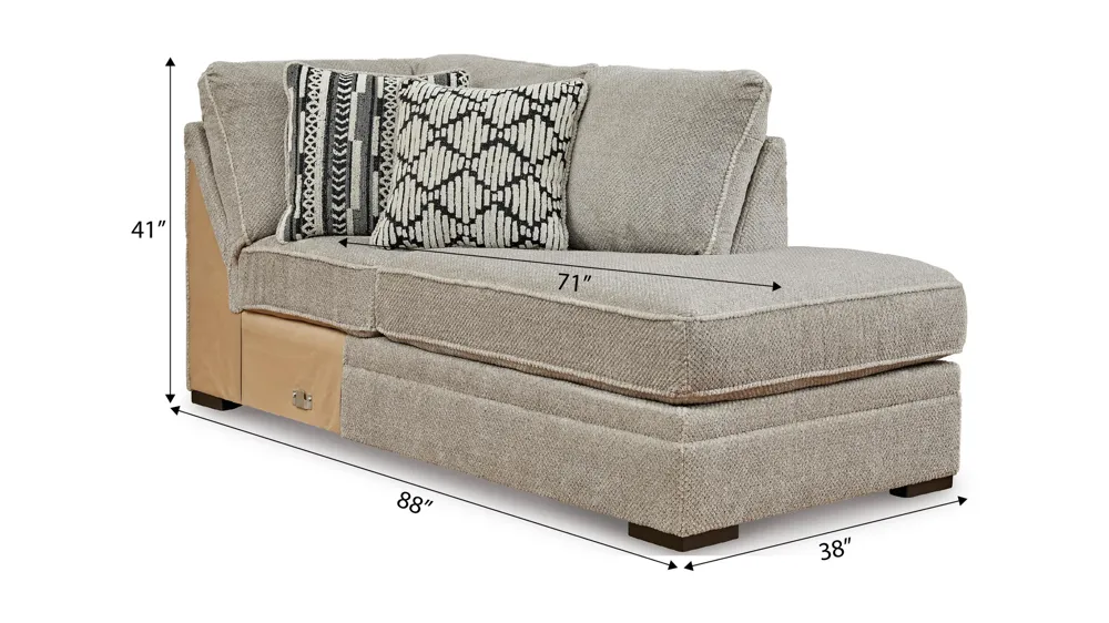 Calnita Right Arm Facing Corner Chaise Dimensions