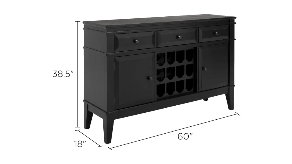 Halden Server w/ Wine Storage Dimensions