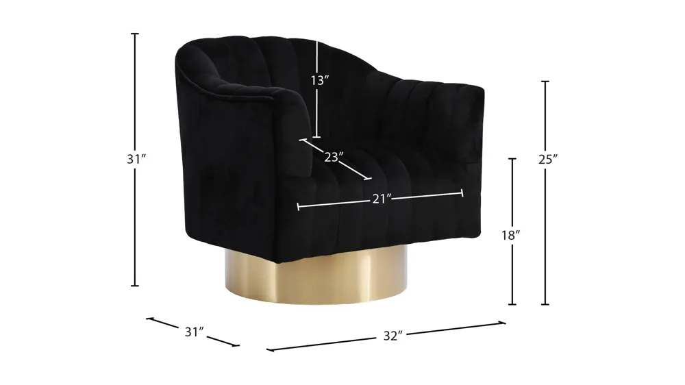 Farrah Velvet Accent Chair Dimensions