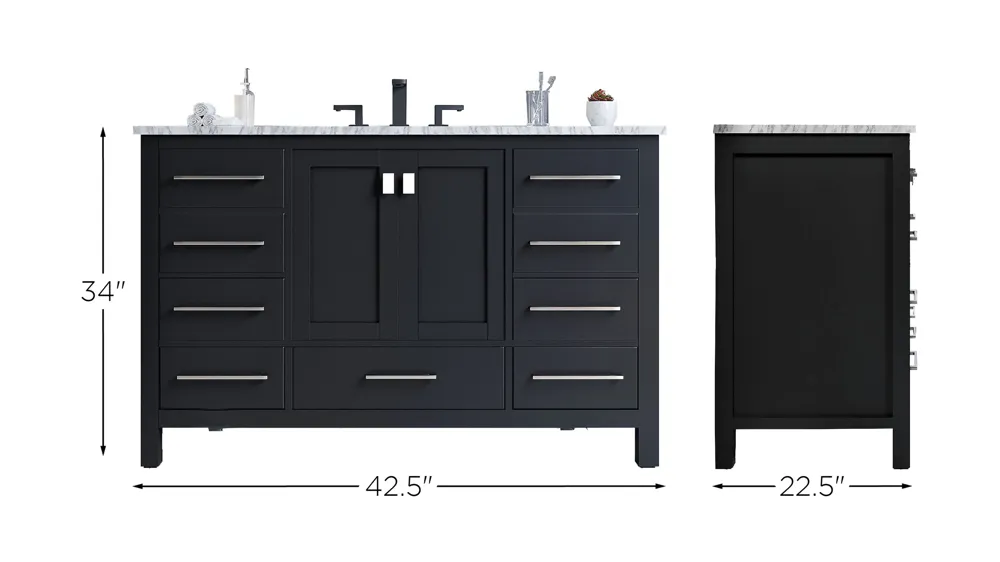 Sydney 42" Bathroom Vanity Dimensions