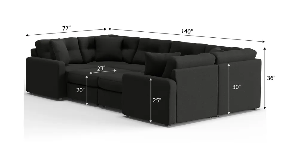 ModularOne 8-pc. Sectional Dimensions