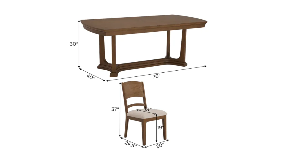 Quinlan 5-pc. Dining Set Dimensions