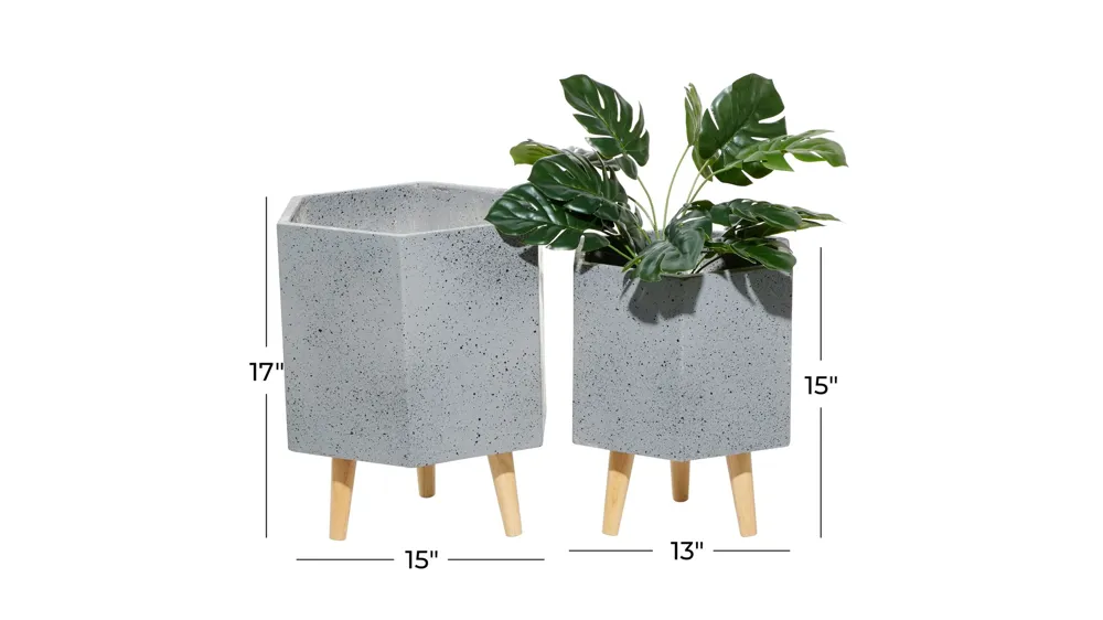 Ivy Collection Vadodara Planter Set of 2 Dimensions