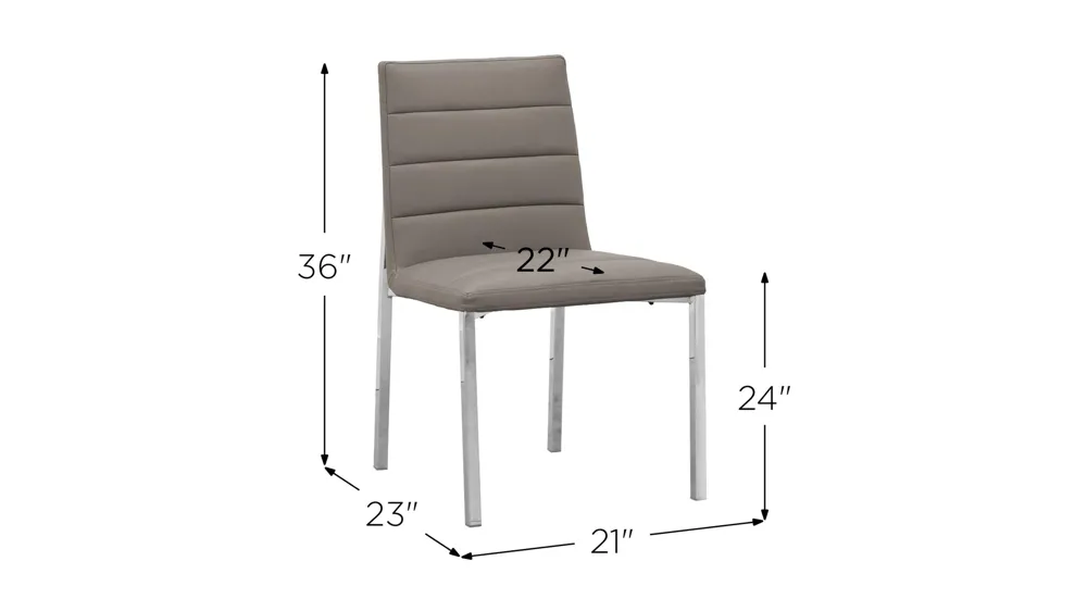 Amalfi Metal Back Dining Chair- Set of 2 Dimensions