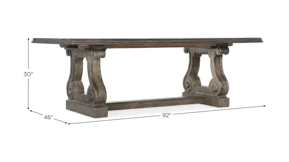 Woodlands Rectangular Dining Table with Two Leaves Dimensions