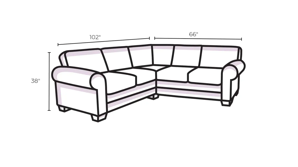 Foresthill 2-pc. Right Hand Chaise Sectional Sofa Dimensions
