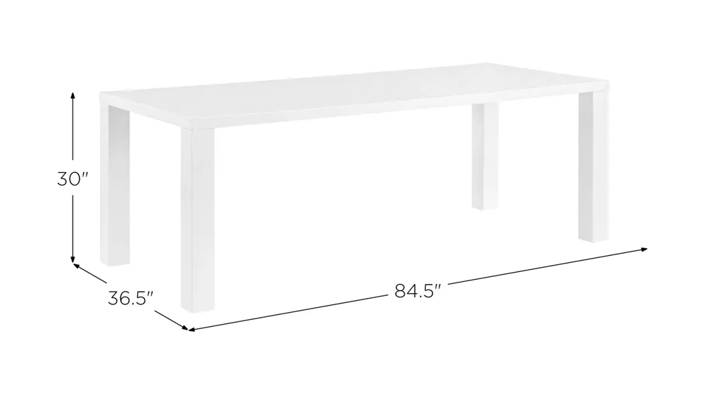 Abby 84" Rectangle Table Dimensions