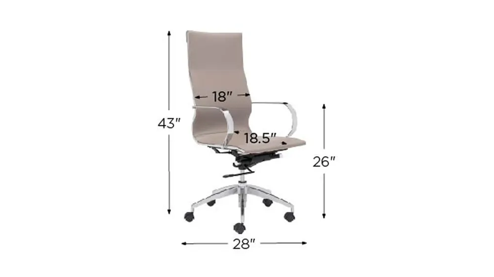 Glider High Back Office Chair Dimensions