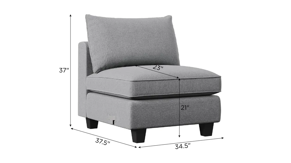 Daine Armless Chair Dimensions