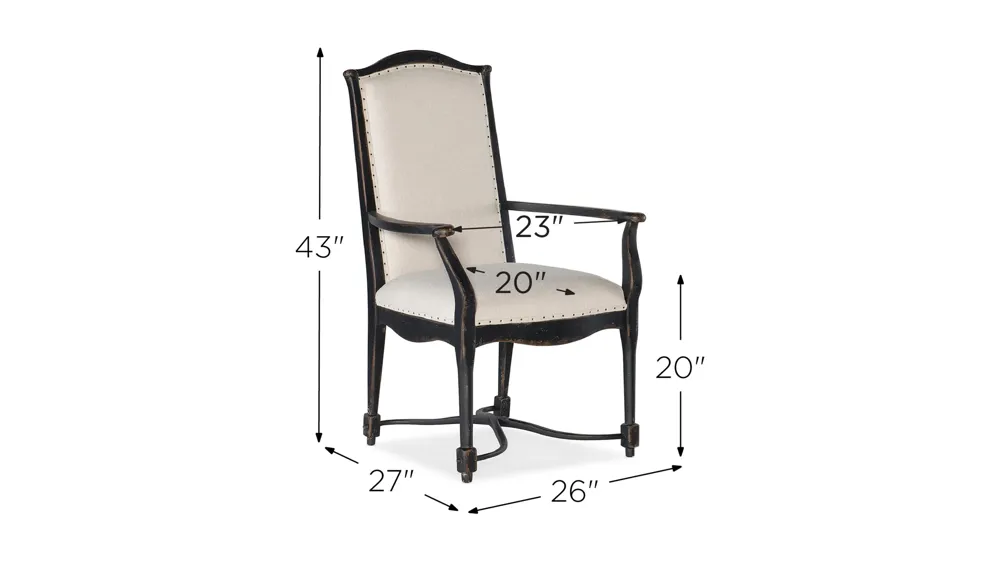 Ciao Bella Upholstered Arm Chair - Set of 2 Dimensions