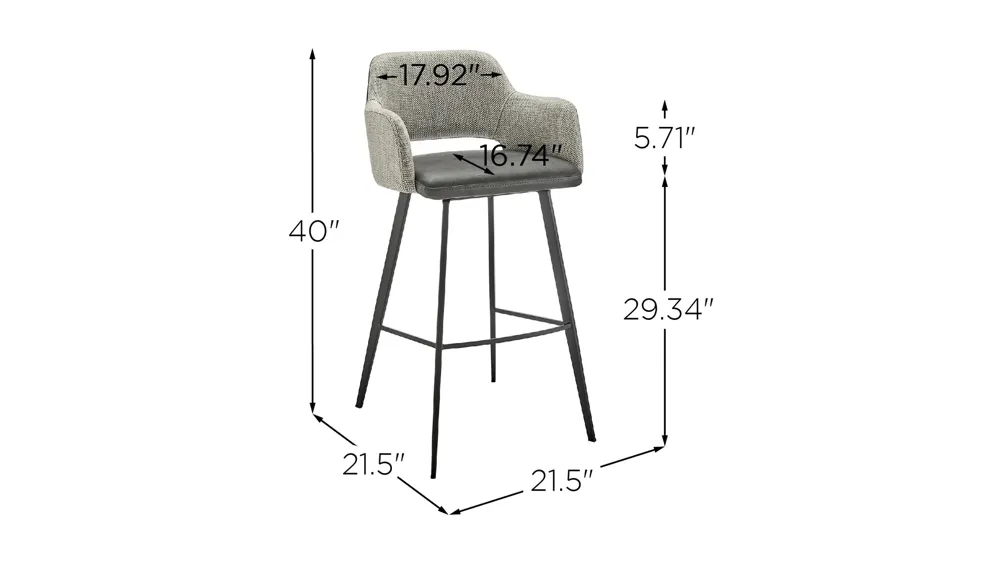 Desi Swivel Bar Stool Dimensions