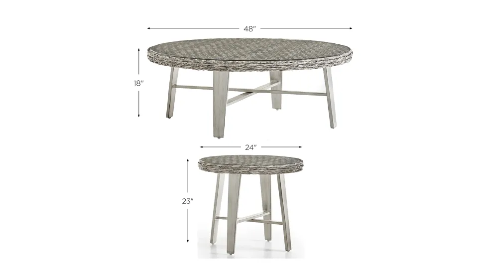 Grand Isle 2-pc. Outdoor Table Set Dimensions