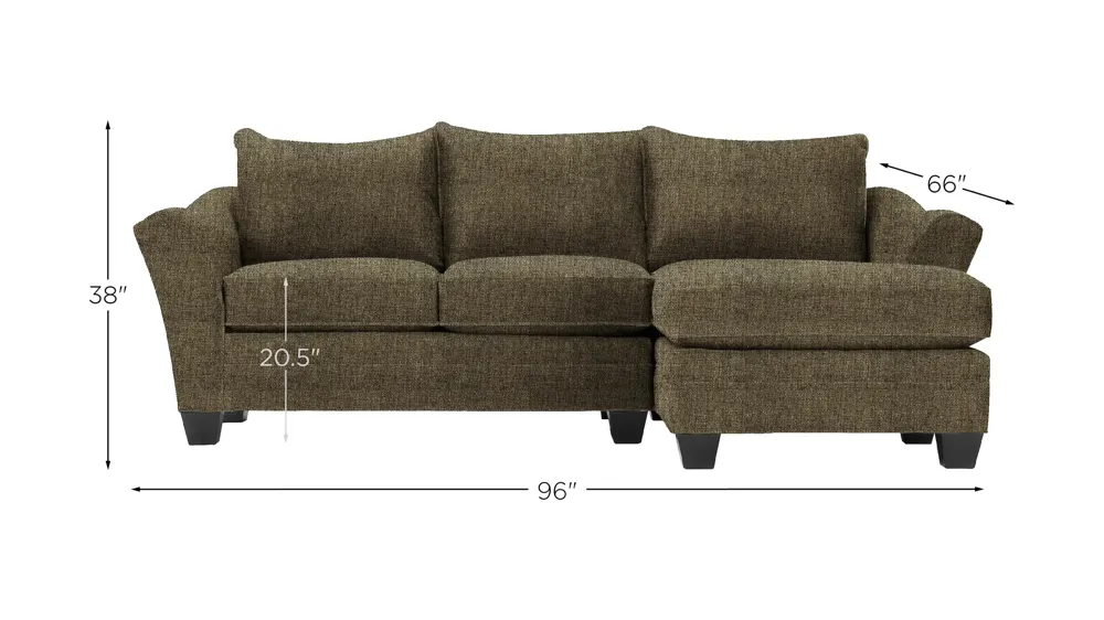 Foresthill 2-pc. Right Hand Chaise Sectional Sofa Dimensions