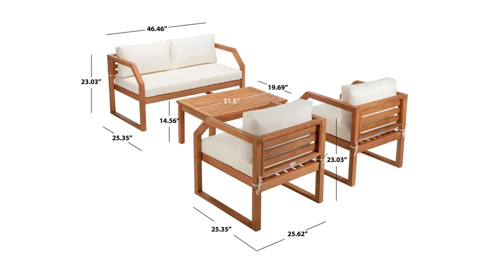 Celine 4-pc. Patio Set Dimensions