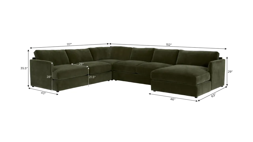Everest 4-pc. Sectional Dimensions