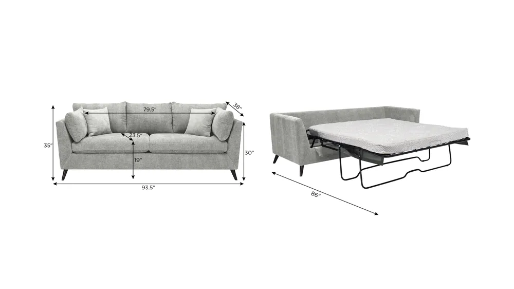 Caruso Queen Sleeper Sofa Dimensions