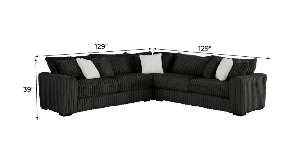 Onyx Moon 3-pc. Sectional Dimensions