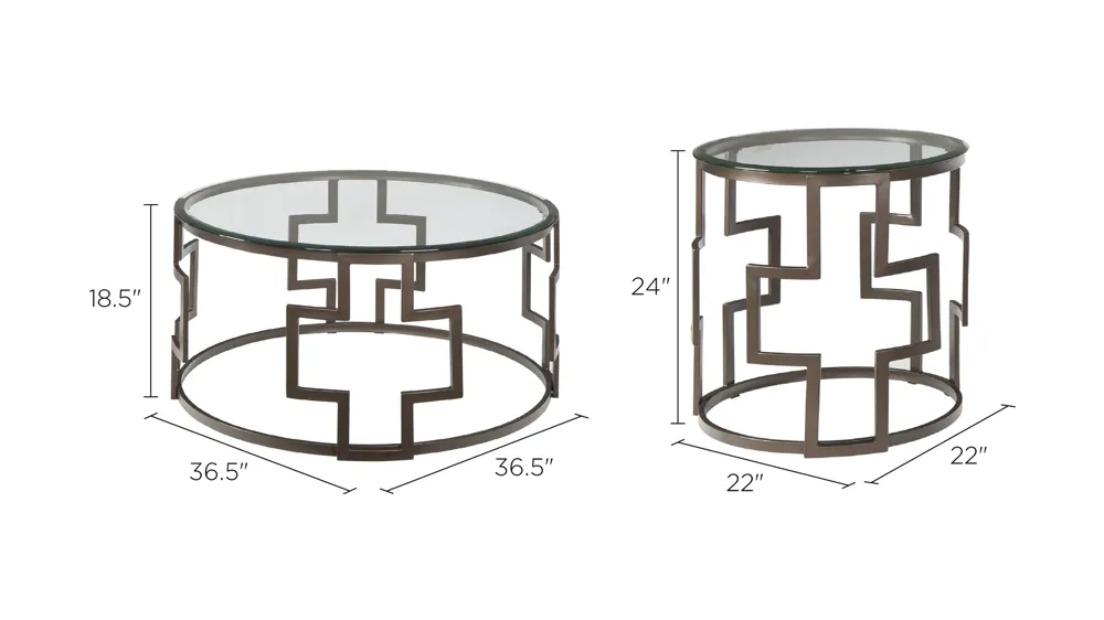 Harobrook Set of 3 Occasional Tables Dimensions