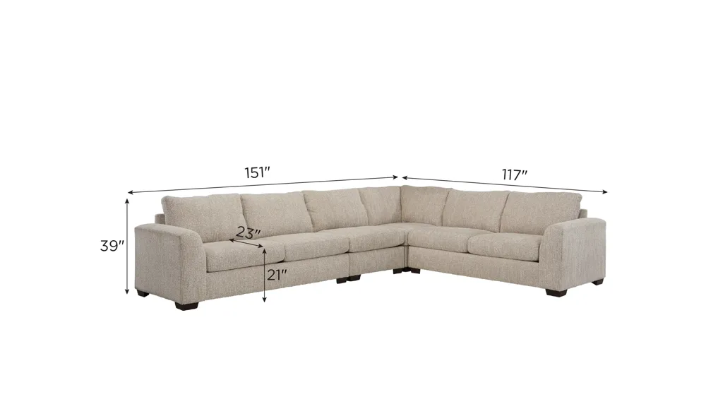 Becker 4-pc. Sectional Dimensions