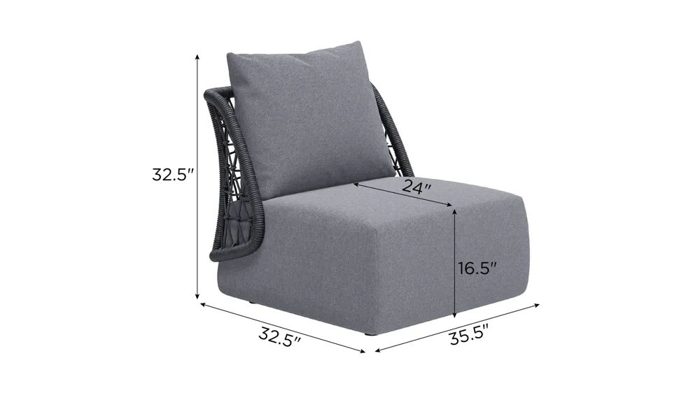 Mekan Outdoor Accent Chair Dimensions